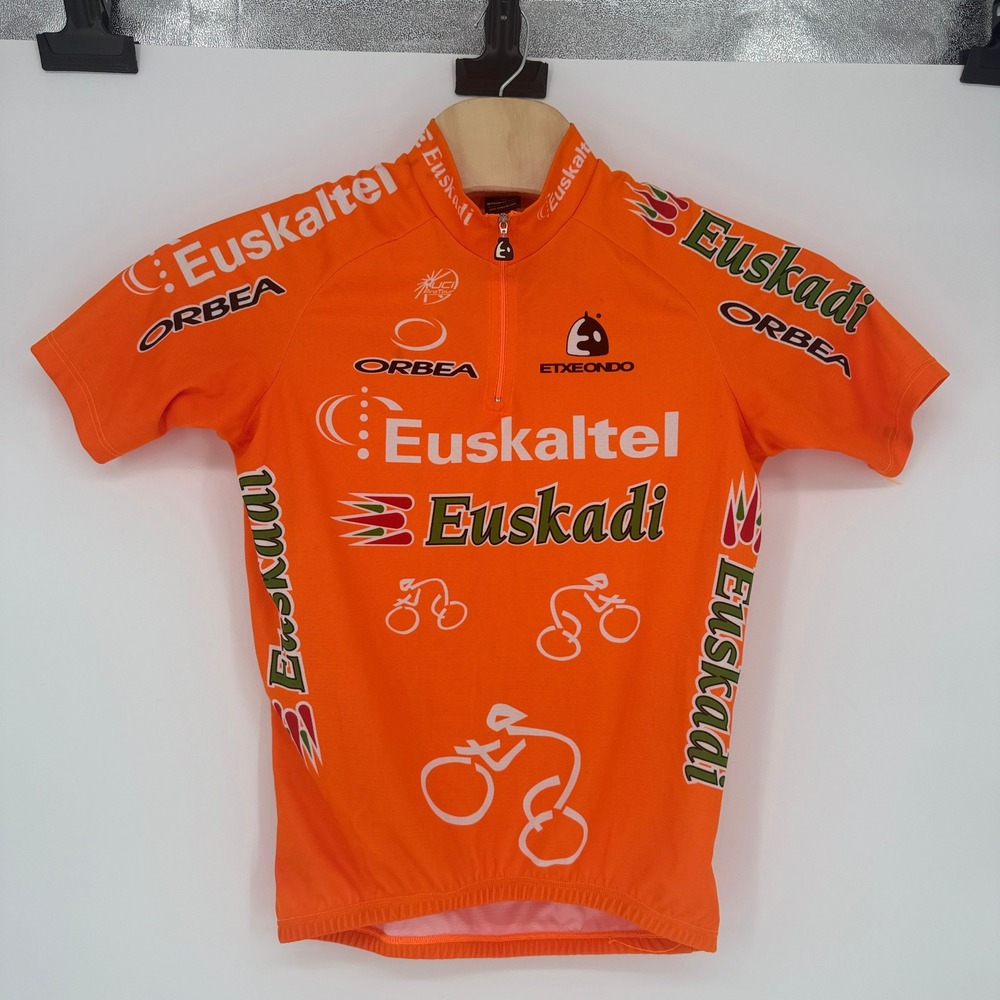 Etxeondo Euskaltel Euskadi Orbea Cycling‎ Jersey Mens Large Orange Short Sleeve